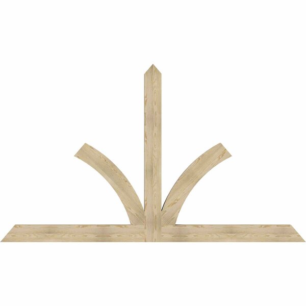Ekena Millwork Richland Rough Sawn Timber Gable Bracket, Douglas Fir, 108"W x 63"H x 4"D x 6"F, 14/12 Pitch GBW108X63X0406RIC00RDF - main